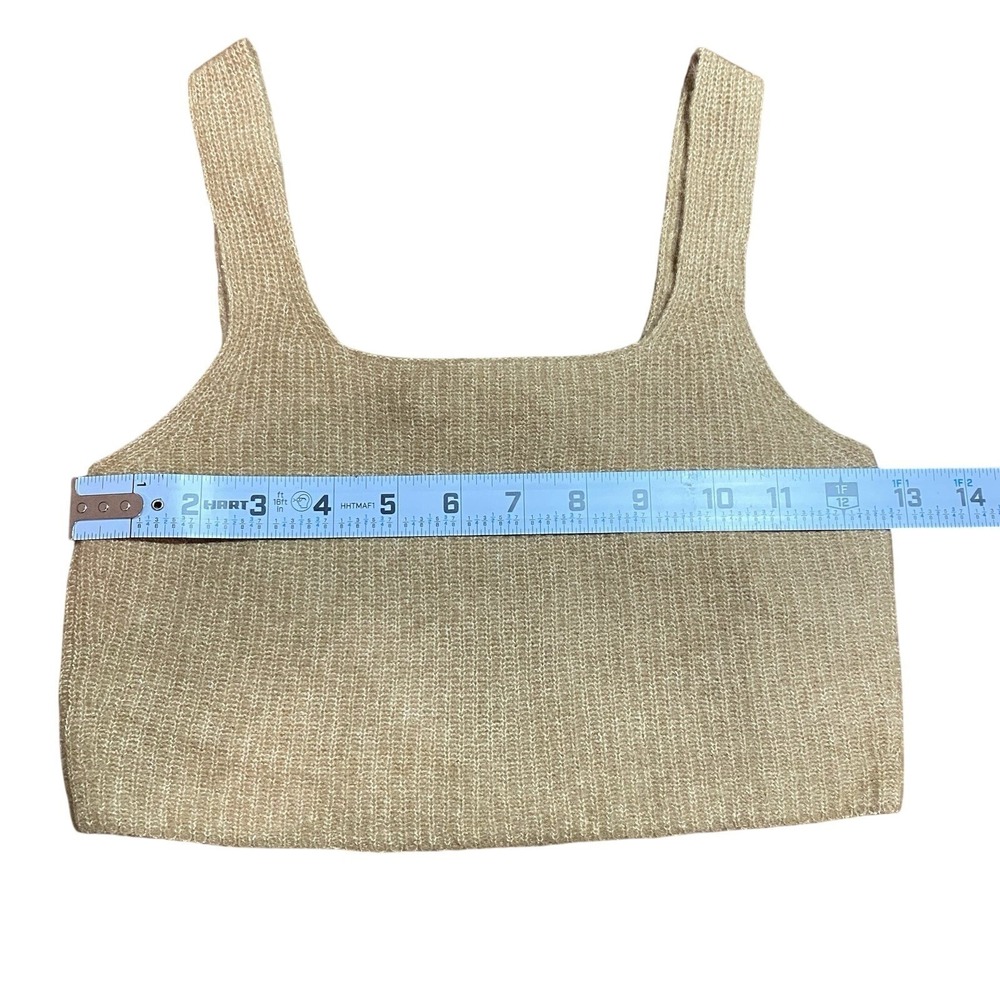 Everlane NWT The Cozy Stretch Tank in Camel Crop Top Size Small Wool - Picture 7 of 9